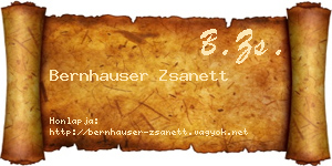 Bernhauser Zsanett névjegykártya